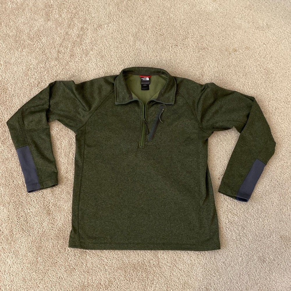 Men’s Northface 3/4 zip up  long sleeve Pullover Size Medium Olive